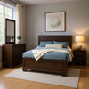 Bello 4pc Queen Size Bedroom Set | Recessed Grooves | Dark Cocoa Brown