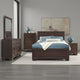 Bello 5pc Queen Size Bedroom Set | Recessed Grooves | Dark Cocoa Brown