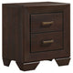Desy 4pc Queen Size Bedroom Set | Extra Dark Cocoa Brown Faux Leather