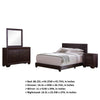 Desy 4pc Queen Size Bedroom Set | Extra Dark Cocoa Brown Faux Leather
