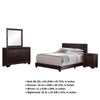 Desy 4pc Queen Size Bedroom Set | Extra Dark Cocoa Brown Faux Leather