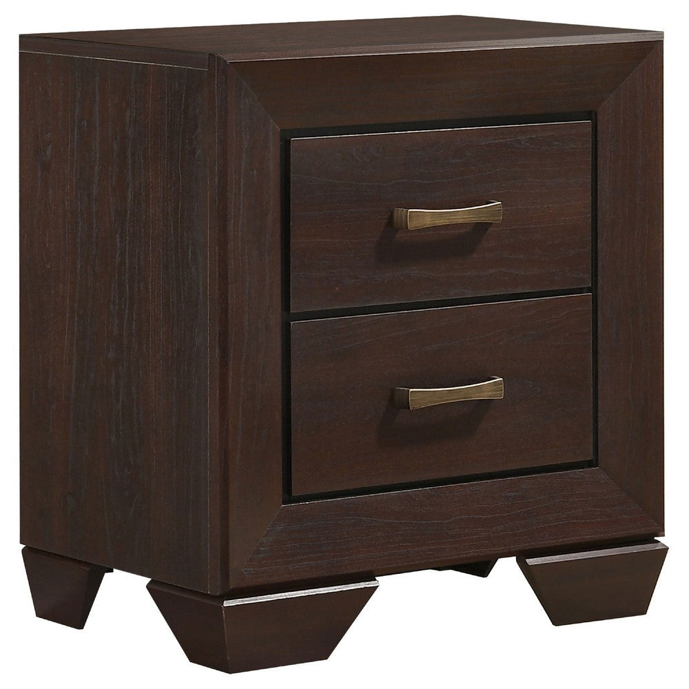 Desy 5pc Queen Size Bedroom Set | Extra Dark Cocoa Brown Faux Leather