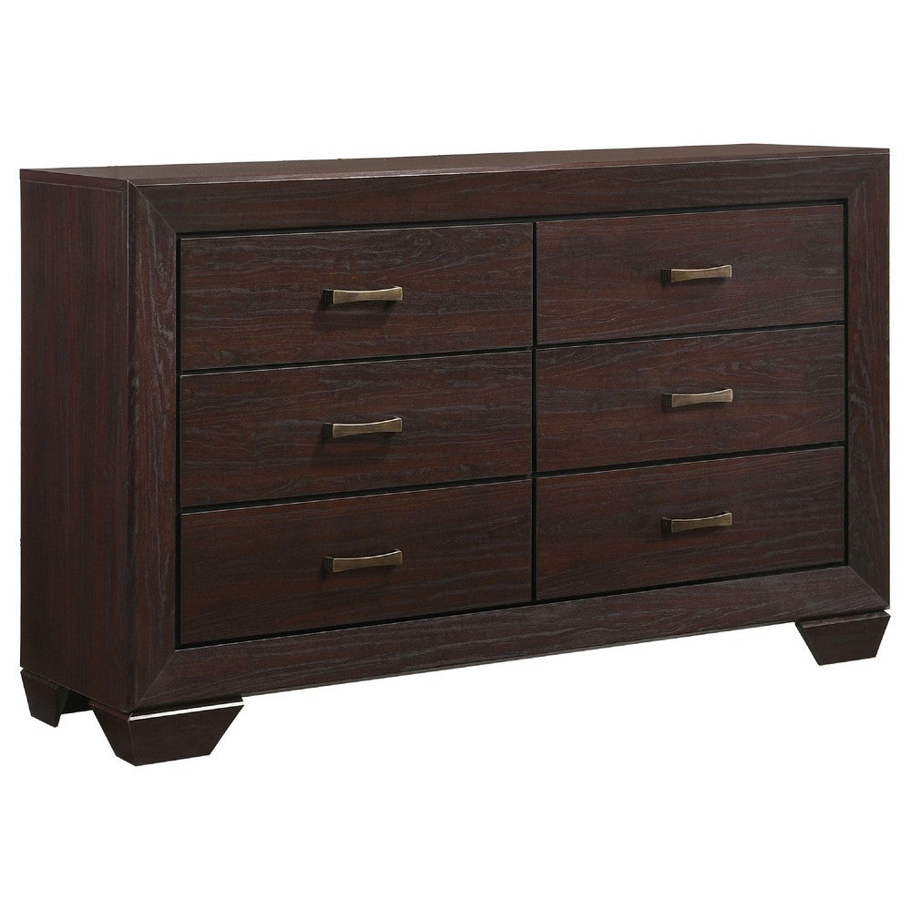 Desy 5pc Queen Size Bedroom Set | Extra Dark Cocoa Brown Faux Leather