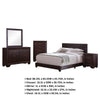 Desy 5pc Queen Size Bedroom Set | Extra Dark Cocoa Brown Faux Leather