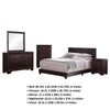 Desy 5pc Queen Size Bedroom Set | Extra Dark Cocoa Brown Faux Leather