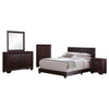 Desy 5pc Queen Size Bedroom Set | Extra Dark Cocoa Brown Faux Leather