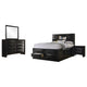 Ica 4pc Queen Bedroom Set with Storage Headboard and Footboard | Black