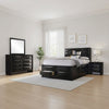 Ica 4pc Queen Bedroom Set with Storage Headboard and Footboard | Black