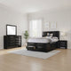 Ica 4pc Queen Bedroom Set with Storage Headboard and Footboard | Black