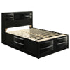Ica 5pc Queen Bedroom Set with Storage Headboard and Footboard | Black