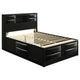 Ica 5pc Queen Bedroom Set with Storage Headboard and Footboard | Black