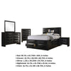 Ica 5pc Queen Bedroom Set with Storage Headboard and Footboard | Black