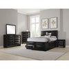 Ica 5pc Queen Bedroom Set with Storage Headboard and Footboard | Black