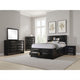 Ica 5pc Queen Bedroom Set with Storage Headboard and Footboard | Black