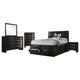 Ica 5pc Queen Bedroom Set with Storage Headboard and Footboard | Black