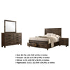 Frio 4pc Queen Bedroom Set with Footboard Storage | Rustic Gold Brown