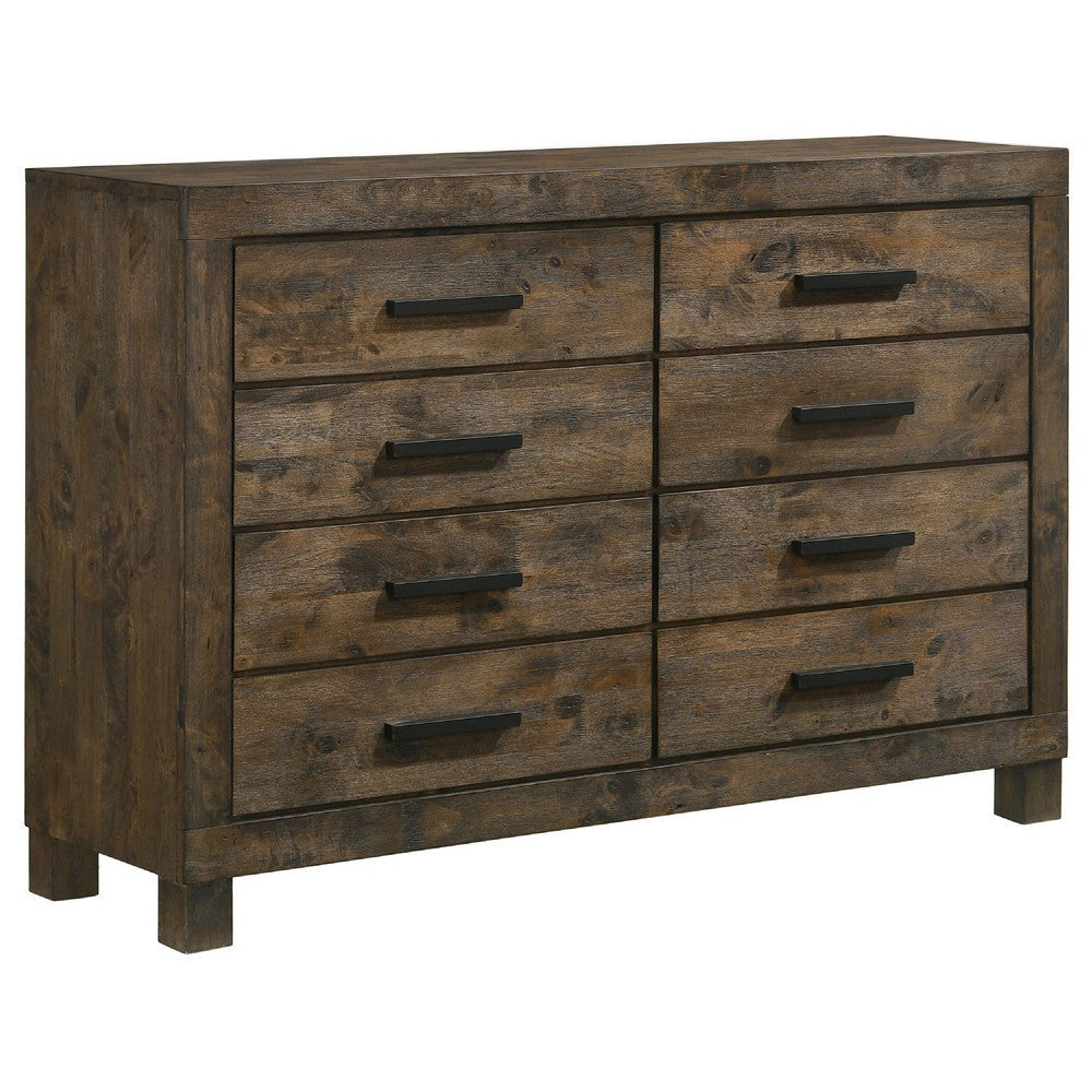 Frio 5pc Queen Bedroom Set with Footboard Storage | Rustic Gold Brown