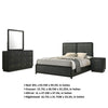 Cavy 4pc Queen Bedroom Set | Charcoal Gray Upholstery | Gold