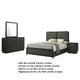 Cavy 4pc Queen Bedroom Set | Charcoal Gray Upholstery | Gold