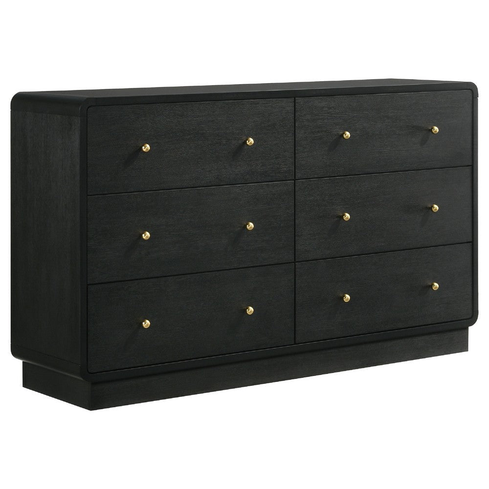 Cavy 5pc Queen Bedroom Set | Charcoal Gray Upholstery | Gold