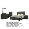 Cavy 5pc Queen Bedroom Set | Charcoal Gray Upholstery | Gold