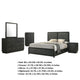 Cavy 5pc Queen Bedroom Set | Charcoal Gray Upholstery | Gold