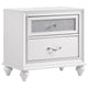 Dini 4pc Queen Bedroom Set | Gray Faux Leather Grid Upholstery | White