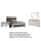 Dini 4pc Queen Bedroom Set | Gray Faux Leather Grid Upholstery | White BM336855