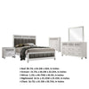 Dini 5pc Queen Bedroom Set | Gray Faux Leather Grid Upholstery | White BM336856