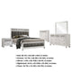 Dini 5pc Queen Bedroom Set | Gray Faux Leather Grid Upholstery | White BM336856