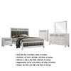 Dini 5pc Queen Bedroom Set | Gray Faux Leather Grid Upholstery | White