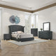 Giya 5pc Queen Bedroom Set | Rich Tufted Dark Gray Velvet Upholstery