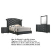 Giya 4pc King Bedroom Set | Classic Tufted Dark Gray Velvet Upholstery