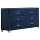 Giya 4pc King Bedroom Set | Classic Tufted Dark Blue Velvet Upholstery