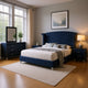 Giya 4pc King Bedroom Set | Classic Tufted Dark Blue Velvet Upholstery