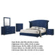 Giya 5pc King Bedroom Set | Classic Tufted Dark Blue Velvet Upholstery