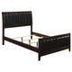 Con 4 Piece Queen Bedroom Set | Black Leather Upholstery | Dark Brown