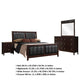 Con 4 Piece Queen Bedroom Set | Black Leather Upholstery | Dark Brown