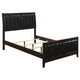 Con 5 Piece Queen Bedroom Set | Black Leather Upholstery | Dark Brown
