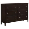 Con 5 Piece Queen Bedroom Set | Black Leather Upholstery | Dark Brown