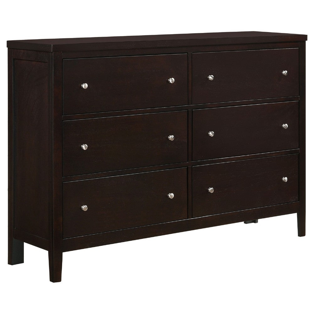 Con 5 Piece Queen Bedroom Set | Black Leather Upholstery | Dark Brown