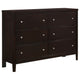 Con 5 Piece Queen Bedroom Set | Black Leather Upholstery | Dark Brown