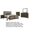 WIly 5pc Queen Bedroom Set | Dark Brown | Beige Upholstery | Nickel