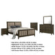 WIly 5pc Queen Bedroom Set | Dark Brown | Beige Upholstery | Nickel