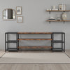 TV Media Entertainment Stand | 3 Tier | Industrial Brown Black 79"
