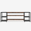 TV Media Entertainment Stand | 3 Tier | Industrial Brown Black 79"