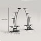 6 Tier Plant Stand Set of 2 w Hooks | Curved Display Shelf | Black BM336901