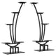 6 Tier Plant Stand Set of 2 w Hooks | Curved Display Shelf | Black