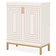 Entryway Shoe Cabinet with 2 Doors | 5 Tier | 37’’ White and Gold BM336902