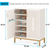 Entryway Shoe Cabinet with 2 Doors | 5 Tier | 37’’ White and Gold BM336902